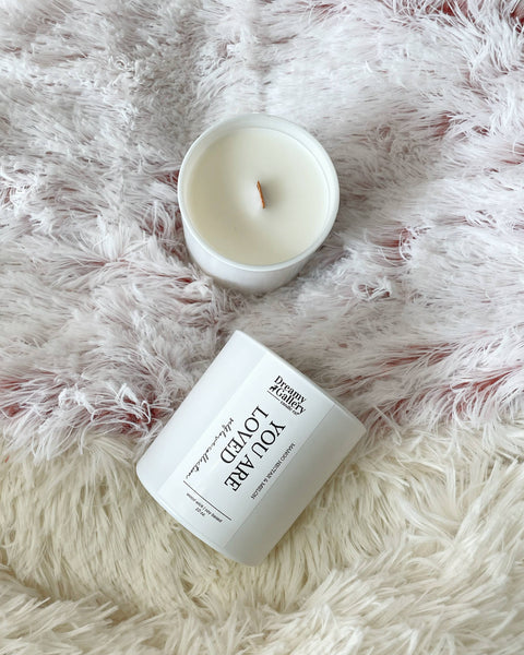 YOU ARE LOVED (LAVENDER, ORANGE + JASMINE SOY WAX CANDLE)