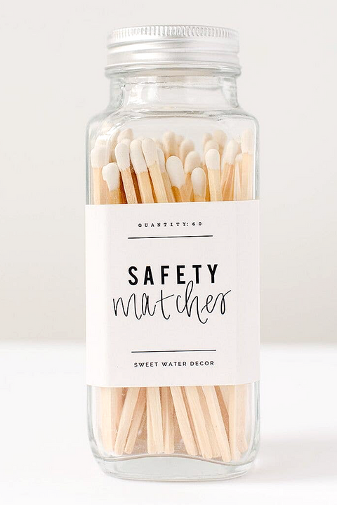 White Safety Matches - Glass Jar - Magnolia Studio & Co